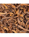 Menghai 5-year Pu Erh tea leaves dried loose dark brown and orange color