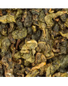 Java Halimun Jade oolong tea leaves rolled and dried with green and brown nuances