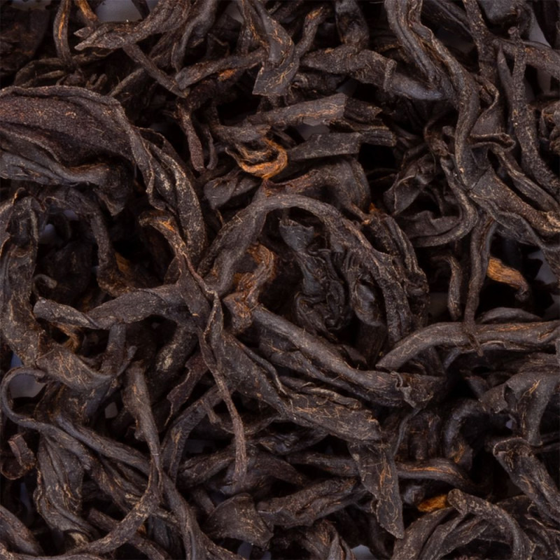 Schwarztee ganze Blätter Black Honey 1st Grade dunkle Textur und Farbe