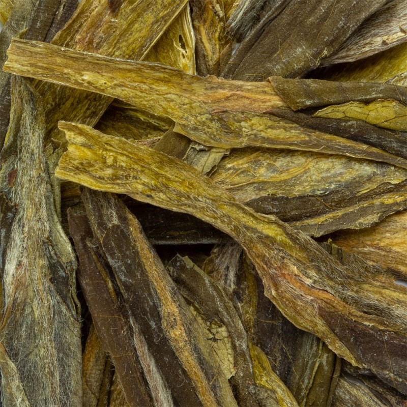 gedroogde Tai Ping Hou Kui Superior BIO thee bladeren close-up