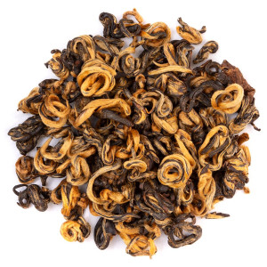 Black Golden Snail 1st Grade zwarte thee gerolde zwarte en gouden bladeren