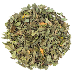 gedroogde bladeren van pepermunt kruidenthee voor natuurlijke infusie