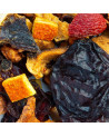 Mischung aus Trockenfrüchten Apfel Orange Pflaume Erdbeere für Kräutertee Apfelkuchen Thés & Traditions