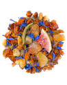 Kräutertee-Mischung mit Wassermelonenstücken, blauen Blüten und Trockenfrüchten von Thés & Traditions
