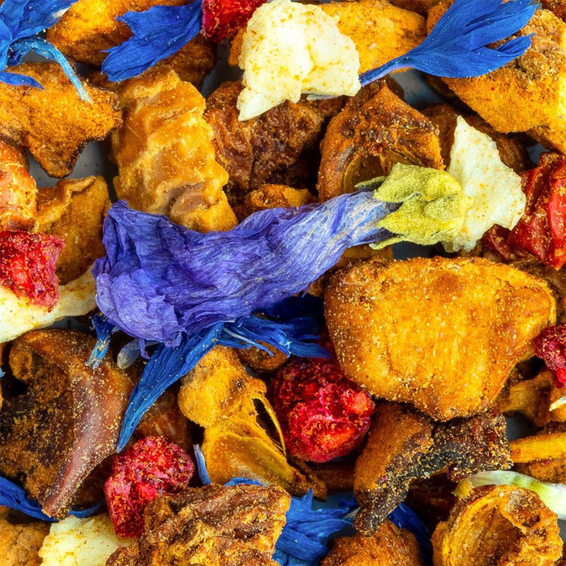 miscela di frutta secca e fiori blu per tisana Purple Garden Thés et Traditions