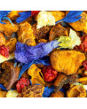Mischung aus getrockneten Früchten und blauen Blüten für Kräutertee Purple Garden Thés & Traditions