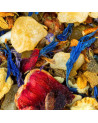 frosted melon herbal tea blend with dried fruit pieces, flower petals and aromatic herbs