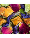 blend of dried flowers and citrus pieces for spring sweetness herbal tea