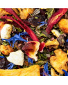 herbal tea blend menthol breeze with cornflower blossoms fruit pieces and mint leaves