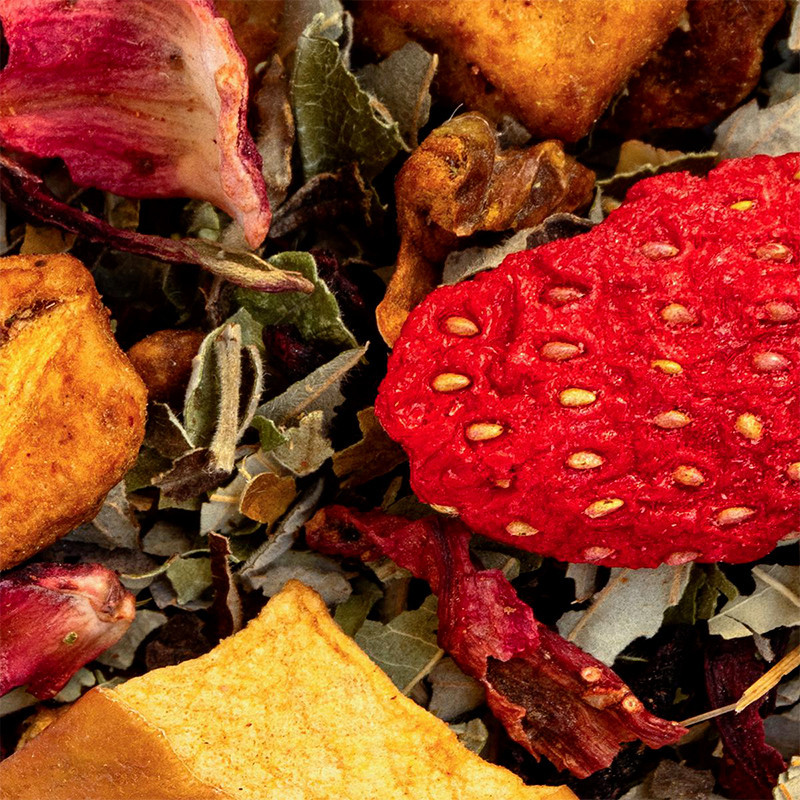 wild berries herbal tea blend with dried fruit pieces and aromatic leaves