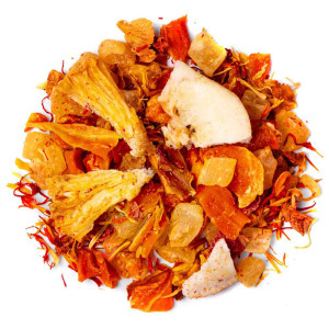 mengsel van gedroogde vruchten ananas banaan papaja wortel voor kruidenthee