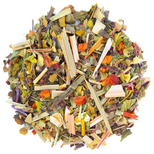 mengsel van gedroogde planten voor afslank kruidenthee met kleurrijke bladeren kruiden en bloemen