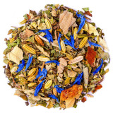 mengsel van ayurveda kapha kruidenthee met kleurrijke bladeren bloemen en specerijen Thés & Traditions