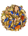 Mischung aus Ayurveda-Kräutertee Kapha mit farbigen Blättern, Blüten und Gewürzen von Thés & Traditions