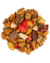 mélange de tisane fraise framboise avec morceaux de fruits séchés colorés