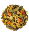 blend of dried plants chamomile fennel orange and leaves for digestive herbal infusion
