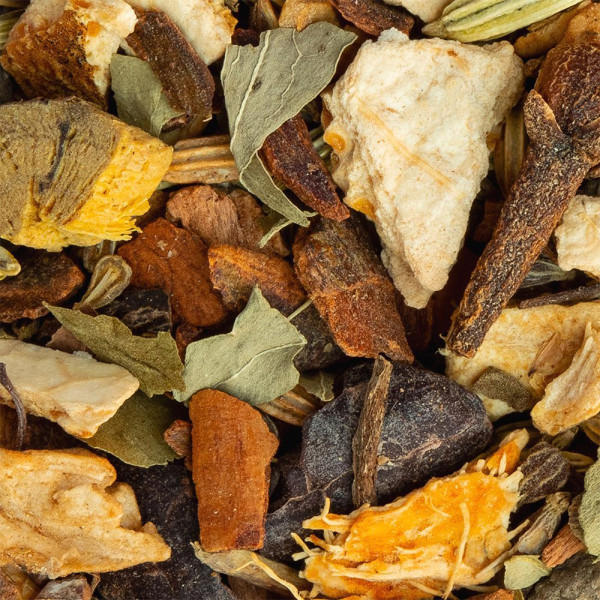 mélange d herbes et d épices pour tisane relaxante morceaux d écorce feuilles et racines séchées