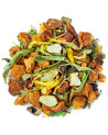 evening infusion blend with pieces of fruit dried flowers and leaves for soothing herbal tea