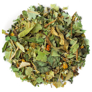 Linde- en muntkruidentheemengsel gedroogde bladeren voor natuurlijke infusie