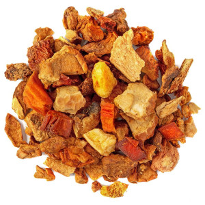 abrikoos kruidentheemengsel met stukjes fruit en speculaaskruiden voor geurige infusie