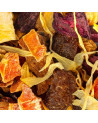 dried fruit pieces mango passion and petals for Thés et Traditions herbal tea