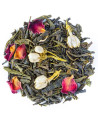 Miscela di tè verde con petali di rosa e boccioli di gelsomino per infusione Notte a Tokyo