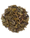 Dried Bancha green tea leaves with broad leaves and fine stems