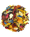 mélange de tisane aux fleurs séchées morceaux de fruits et pétales colorés pour infusion exotique