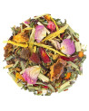 peach mojito herbal tea blend with dried leaves petals and colorful fruit pieces