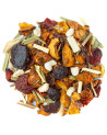 Mélange de tisane myrtille mirabelle avec morceaux de fruits secs et herbes séchées
