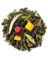 Mischung aus grünem Tee, schwarzem Tee, Zitrusfrüchten und roten Beeren zur Infusion aus Jiangsu