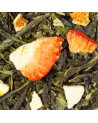 miscela di tè verde foglie di basilico pezzi di fragola e agrumi secchi
