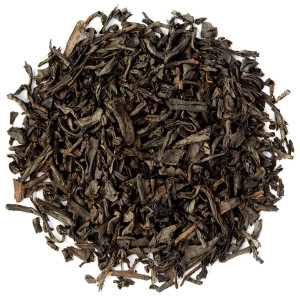Blätter von Keemun Schwarztee Thés & Traditions lose, dunkle Farbe und trockene Textur