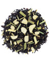 mélange de thé noir avec morceaux de gingembre et zestes de citron feuilles et écorces sèches