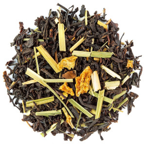 Schwarzteemischung Mathaouri mit Zitrusfrüchten und getrockneten Kräutern für aromatische Aufgüsse