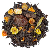 melange van zwarte thee met dadel vijg stukjes citroen en gedroogde bloemen