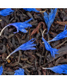 Schwarzteeblätter und Kornblütenblütenblätter des Blue Earl Grey von Thés & Traditions