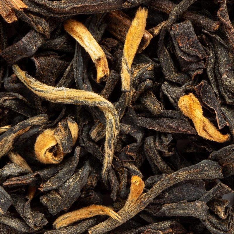 zwarte thee Golden Yunnan GFOP hele bladeren met gouden knoppen