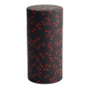 Cilindervormige zwarte washi doos met rode libelle patronen voor opslag van thee of infusies