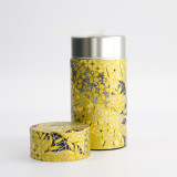 Golden Washi Tea Tin 200g - Japanese flowers & leaves