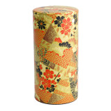 cilindervormige washi doos met bloemen- en geometrische patronen rood zwart en goud