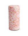 Zylindrische Schachtel aus Washi-Papier mit Kirschblüten-Sakura-Motiv in Rosa und Weiß
