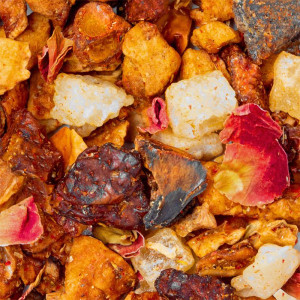 mélange de fruits secs pétales de rose et morceaux de kiwi pour tisane Funky Kiwi Thés et Traditions