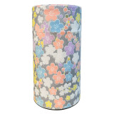 Cilindervormige doos met pastel bloemmotief washi stijl voor opslag of thee