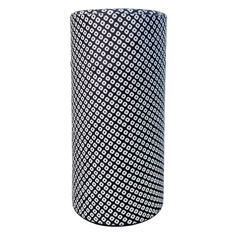 Zylindrische Washi-Box mit Shibori-Muster in Marineblau und Weiß zur Aufbewahrung von Tee und Kräutertees