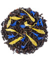Schwarztee Russian Earl Grey mit blauen und gelben Blütenblättern von Thés & Traditions