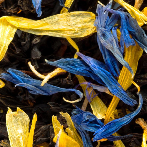 miscela di foglie di tè nero con petali di fiordaliso e calendula per tè Russian Earl Grey