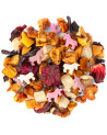 blend of dried fruits and Stardust herbal tea pieces with small colorful sugar shapes