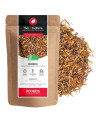 Verpakking van natuurlijke rooibos Thés & Traditions met infusie van rode en bruine biologische bladeren