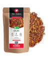 Rooibos Earl Grey smaak bergamot kraft zakje en losse biologische rooibos bladeren